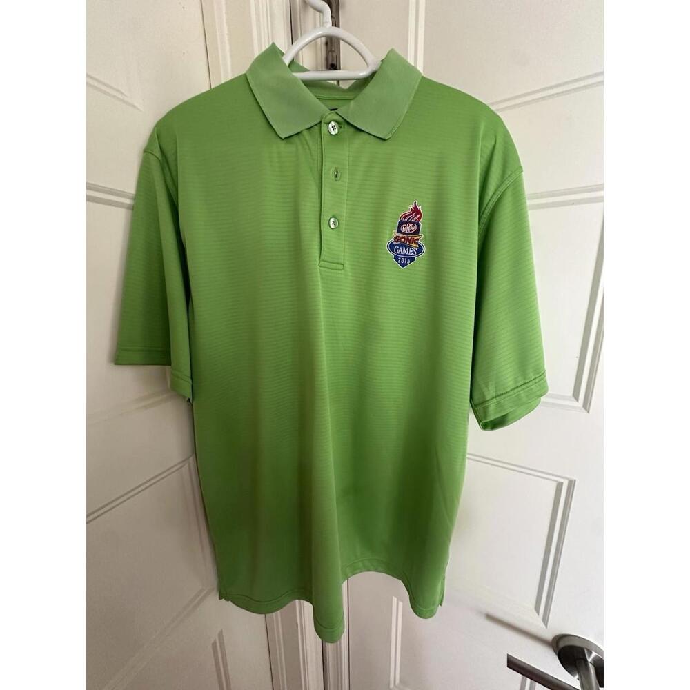 SONIC Drive In Fast Food 2015 Games Employee Uniform Polo Shirt Lime Size Large